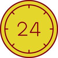 24 Hours Line Two Color Icon vector