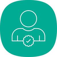 Verified User Line Curve Icon vector