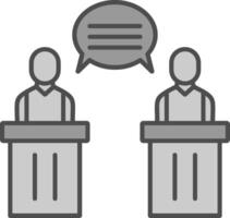 debate relleno icono vector