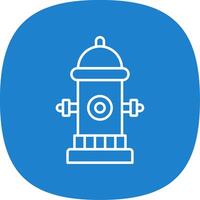 Fire Hydrant Line Curve Icon vector