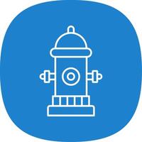 Fire Hydrant Line Curve Icon vector