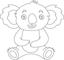 Outline Koala Clipart. Doodle Animals Clipart. Cartoon Wild Animals Clipart for Lovers of Wildlife vector