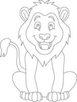 Outline Lion Clipart. Doodle Animals Clipart. Cartoon Wild Animals Clipart for Lovers of Wildlife vector