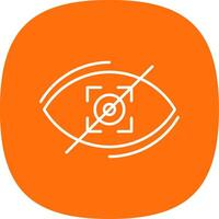 Visibility Off Line Curve Icon vector