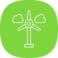 Wind Turbine Line Curve Icon vector