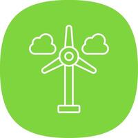 Wind Turbine Line Curve Icon vector