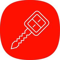 Car Key Line Curve Icon vector