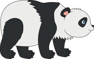 vistoso panda clipart. garabatear animales clipart. dibujos animados salvaje animales clipart para amantes de fauna silvestre vector