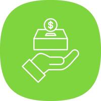 Donate Line Curve Icon vector