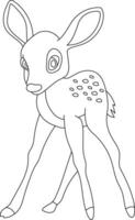 Outline Deer Clipart. Doodle Animals Clipart. Cartoon Wild Animals Clipart for Lovers of Wildlife vector