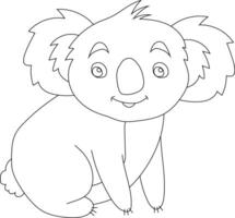 Outline Koala Clipart. Doodle Animals Clipart. Cartoon Wild Animals Clipart for Lovers of Wildlife vector