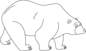 Outline Bear Clipart. Doodle Animals Clipart. Cartoon Wild Animals Clipart for Lovers of Wildlife vector