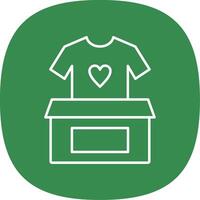 Clothes Donation Line Curve Icon vector