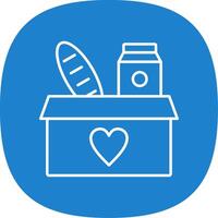 Food Donation Line Curve Icon vector