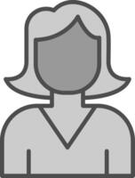 Female Avatar Fillay Icon vector