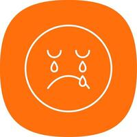 Crying Line Curve Icon vector