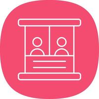 Ticket Box Line Curve Icon vector