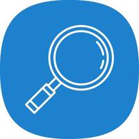 Magnifying Glass Line Curve Icon vector