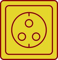 Wall Socket Line Circle Icon vector