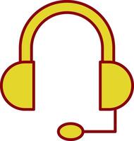 Headphone Line Two Color Icon vector