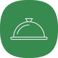 Serving Dish Line Curve Icon vector