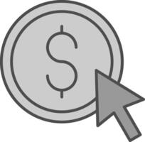 Pay Per Click Fillay Icon vector