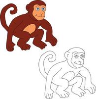 Monkey Clipart Set. Cartoon Wild Animals Clipart Set for Lovers of Wildlife vector