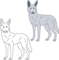 Wolf Clipart Set. Cartoon Wild Animals Clipart Set for Lovers of Wildlife vector