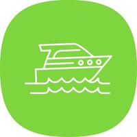 Speed Boat Line Curve Icon vector