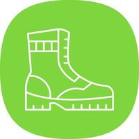 Boot Line Curve Icon vector