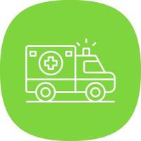 Ambulance Line Curve Icon vector