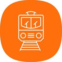 Train Line Curve Icon vector