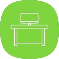 Workspace Line Curve Icon vector