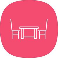 Dining Table Line Curve Icon vector