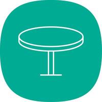Round Table Line Curve Icon vector