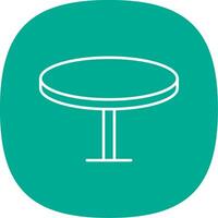 Round Table Line Curve Icon vector