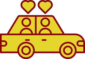 Wedding Car Line Two Color Icon vector