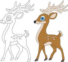 Deer Clipart Set. Cartoon Wild Animals Clipart Set for Lovers of Wildlife vector