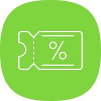 Coupon Line Curve Icon vector