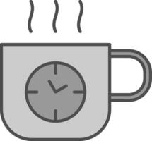 café hora relleno icono vector