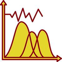 Wave Chart Line Two Color Icon vector