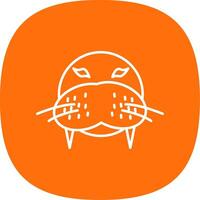 Walrus Line Curve Icon vector