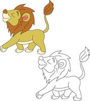 Lion Clipart Set. Cartoon Wild Animals Clipart Set for Lovers of Wildlife vector
