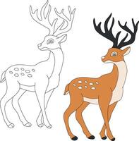 Deer Clipart Set. Cartoon Wild Animals Clipart Set for Lovers of Wildlife vector