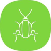 Cockroach Line Curve Icon vector
