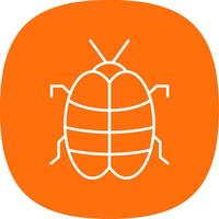 Bug Line Curve Icon vector