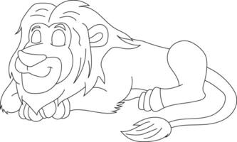 Outline Lion Clipart. Doodle Animals Clipart. Cartoon Wild Animals Clipart for Lovers of Wildlife vector