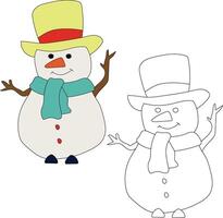 monigote de nieve clipart para amantes de invierno estación. esta invierno tema monigote de nieve trajes Navidad celebracion vector