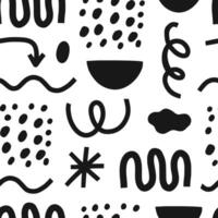 Abstract playful shapes seamless pattern vector