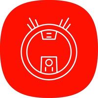 Robot Vacuum Line Curve Icon vector